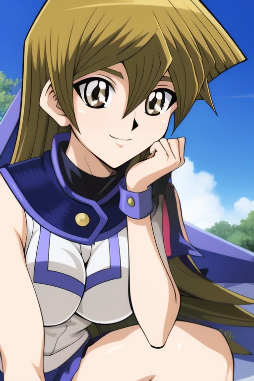 <lora:Tenjoin_Asuka:1>,Tenjoin Asuka, tenjouin asuka, 1girl, duel academy uniform (yu-gi-oh! gx), breasts, large breasts, sleeveless, head rest, smile, school uniform,
masterpiece, high quality, very_high_resolution, large_filesize, full color,