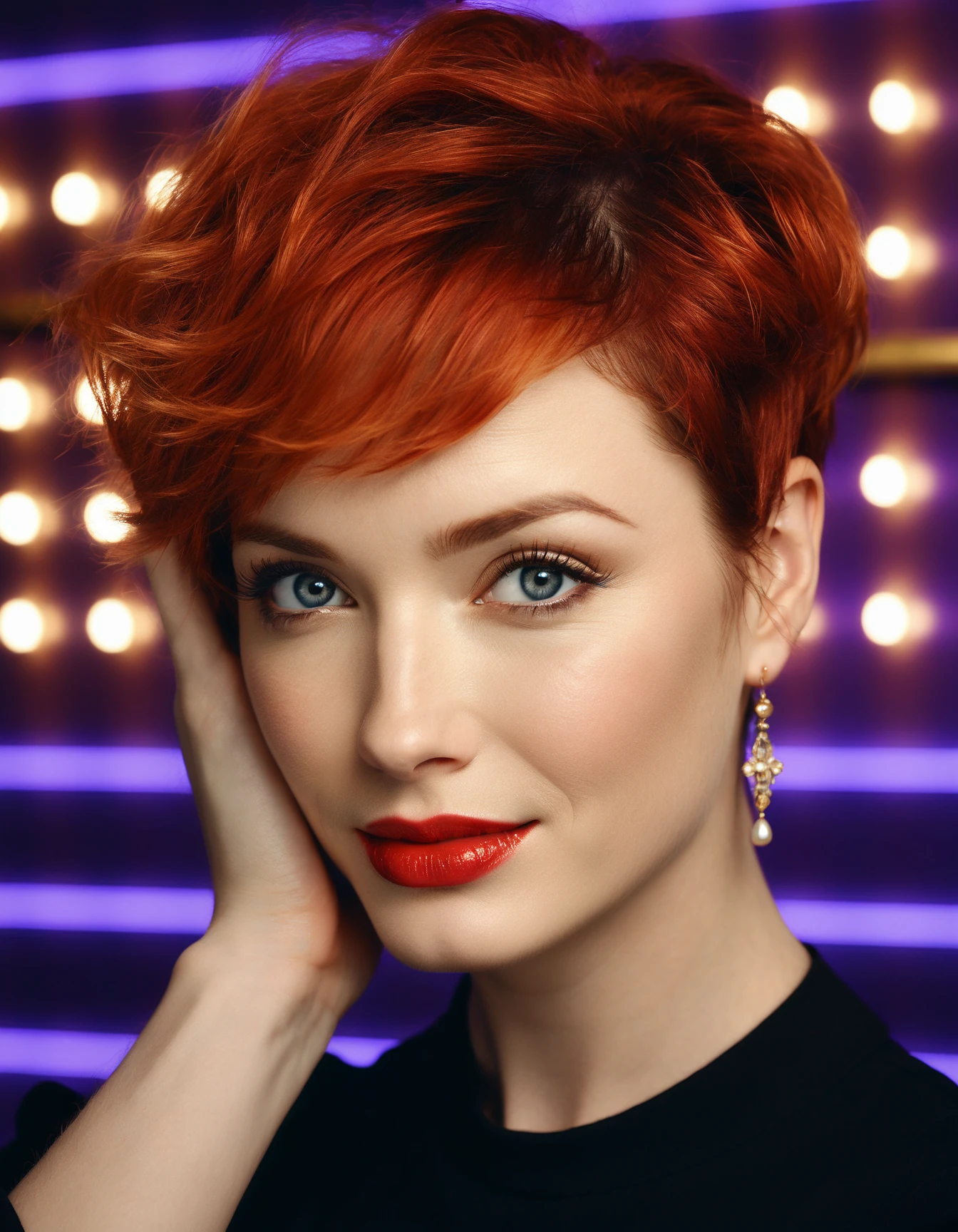 cinematic photo an exquisite portrait photograph, 85mm medium format photo of (((ohwx woman))) with a classic haircut <lora:hendricks_dreambooth_lora_v2b:1> . 35mm photograph, film, bokeh, professional, 4k, highly detailed