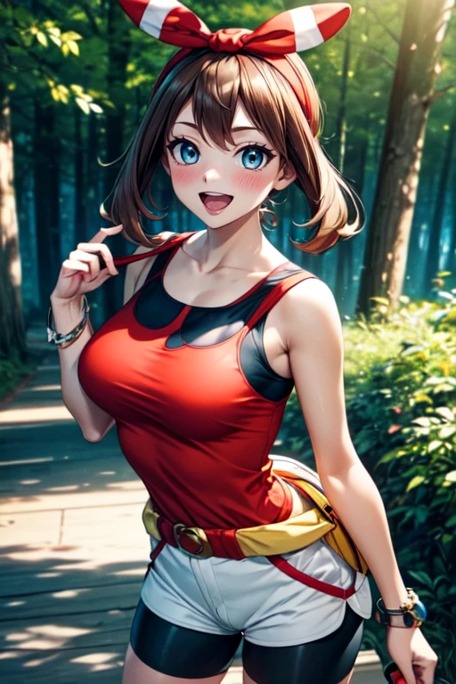 A Female robot is sleeping in the book, spread legs, nude, banzai pose. she wears no dress. She Brown short hair is tied with two big red clothespins, She lifts up the under hem of her white plain dress, leaning over, masterpiece, very short pigtails,brown hair, mature, android, blue eyes, full body figure, Height: 160cm, flushed cheeks, 2020s anime picture, A beautiful robot with short brown hair in two short pigtails held up by two very large huge red clothespins, Uplifting, No NSFW, whole body, barefoot, archaic smile, getting orgasm, 25 years old, sweat bucket.