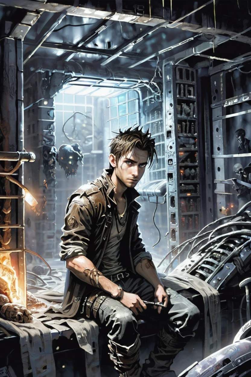 fantasy, <lora:EnvySendNoodzXL01:-1>1boy, man, ruggedly handsome, warmly lit interior, in a post-apocalyptic incubation chamber<lora:EnvyBetterHiresFixXL01:0:hr=1><lora:EnvyEndOfTimeXL01:1>