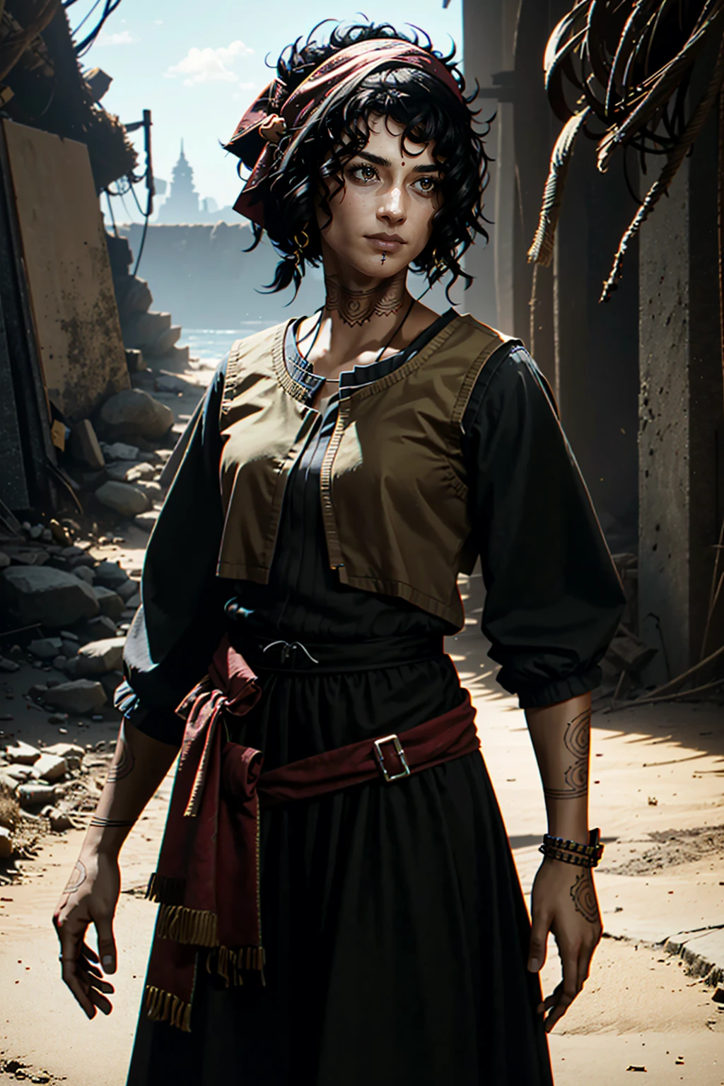 ((ultra detailed, masterpiece, absurdres))
<lora:PSophia:0.9>
PSophia, 1girl, solo, black hair, brown eyes, tattoo, dark skin