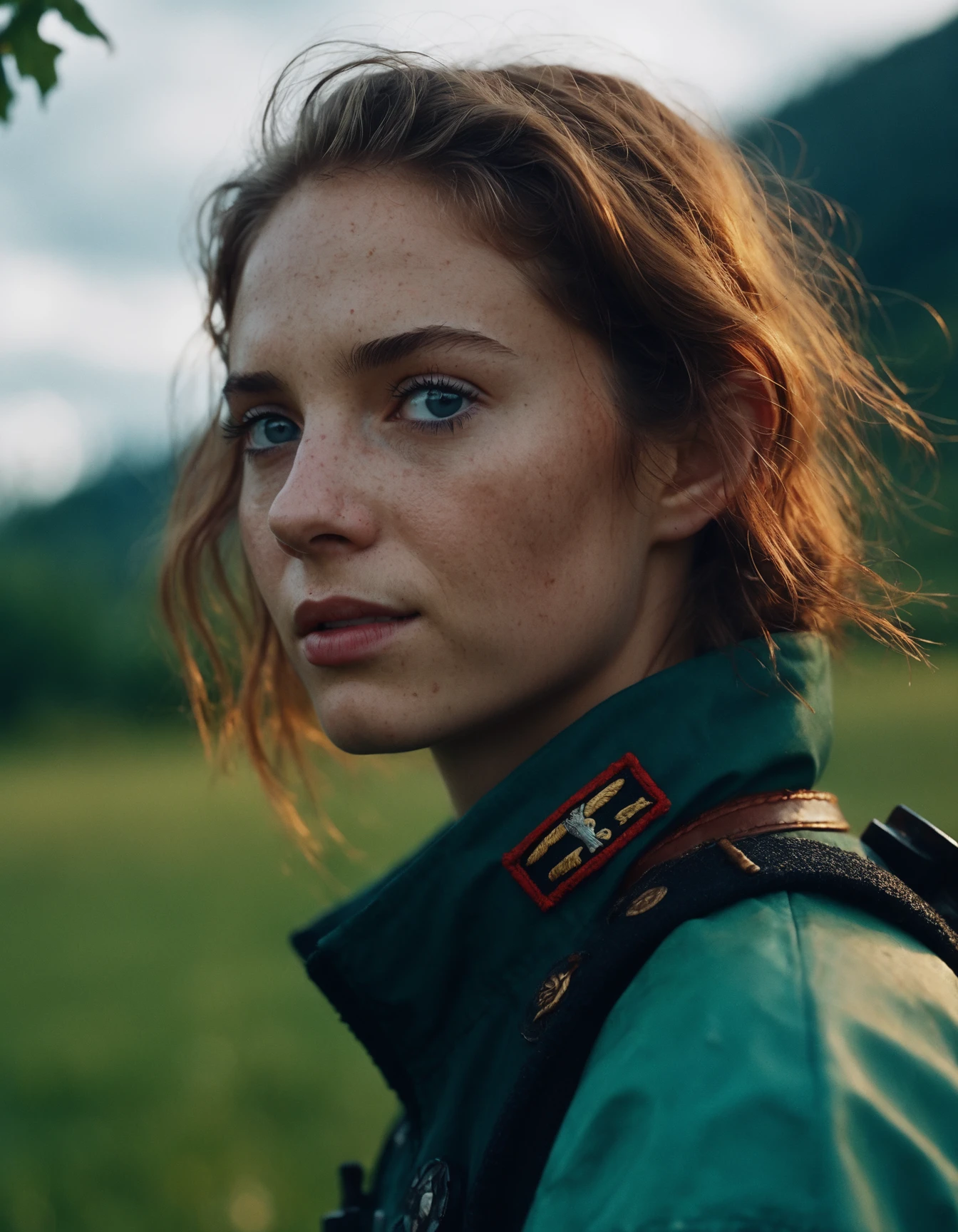 cinematic photo a ((ohwx woman)) by nikolay makovsky : 10, 4k resolution; detailed film still promotional image ektachrome photograph wide angle lens ; low contrast dramatic lighting unreal engine 5 cinematic color grading composition and effects makeup design trending on artstation oct <lora:maya_dh128_v1-step00015000:1> . 35mm photograph, film, bokeh, professional, 4k, highly detailed