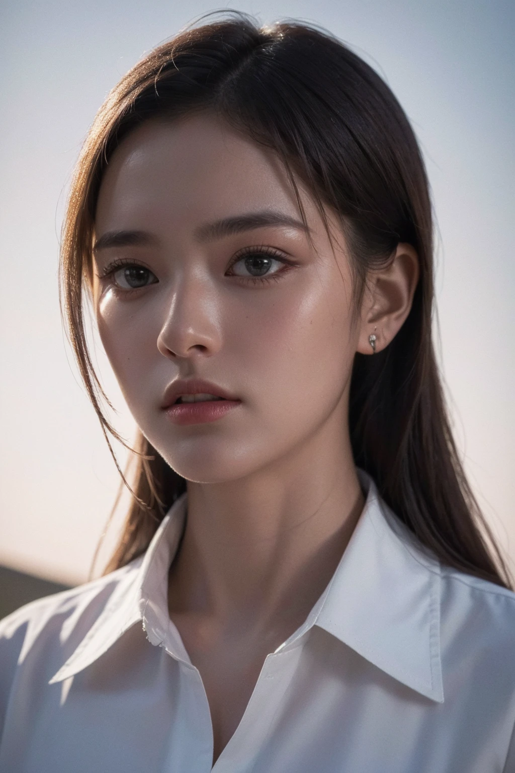 (best quality:1.4),(masterpiece:1.4),(photorealistic:1.4),(Realistic:1.2),(ultra high res, raw photo:1.4),(hdr, hyperdetailed:1.2),(8K:1.2),cinematic photo 1girl,<lora:Again_Girl_A5:0.8>,(shirt with collars:1.2),