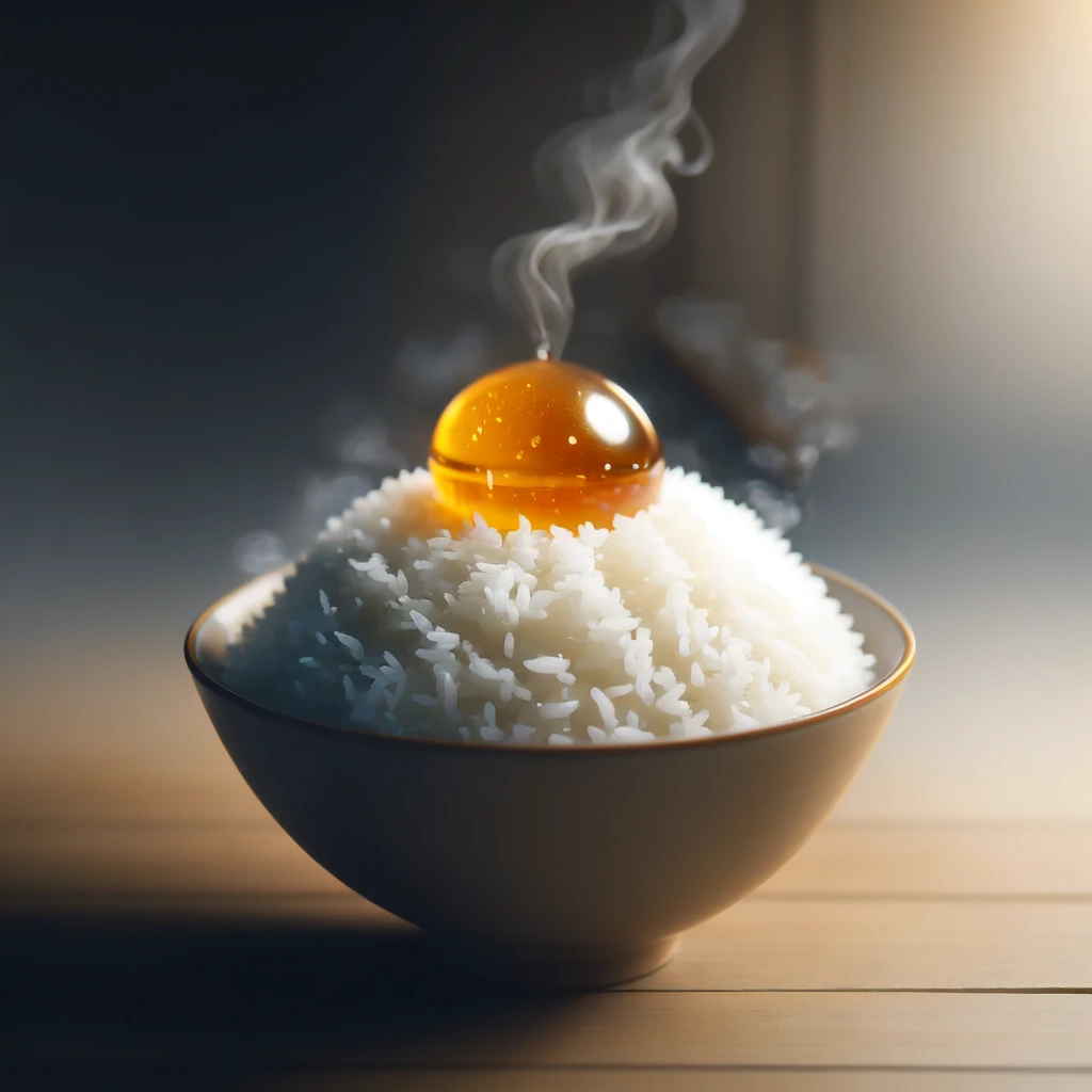 <lora:TKGS_v1:0.5>, solo, food, indoors, water, blurry, cup, gradient, gradient background, no humans, steam, nature, scenery, smoke, bubble, honey, bowl, realistic, light, rice, food focus, still life, rice bowl, TKGS