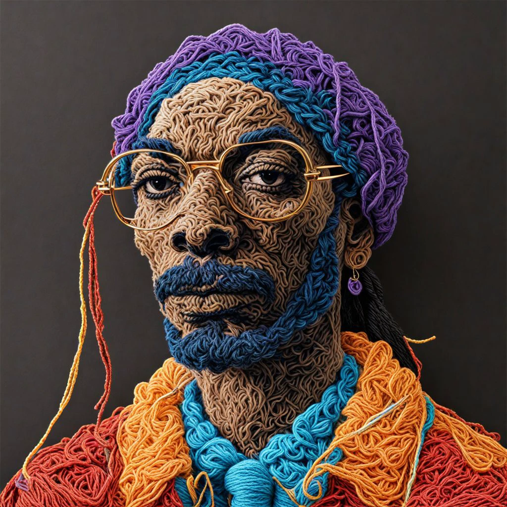 Snoop Dogg Yarn art style <lora:SDXL_Yarn_Art_Style:1.0>