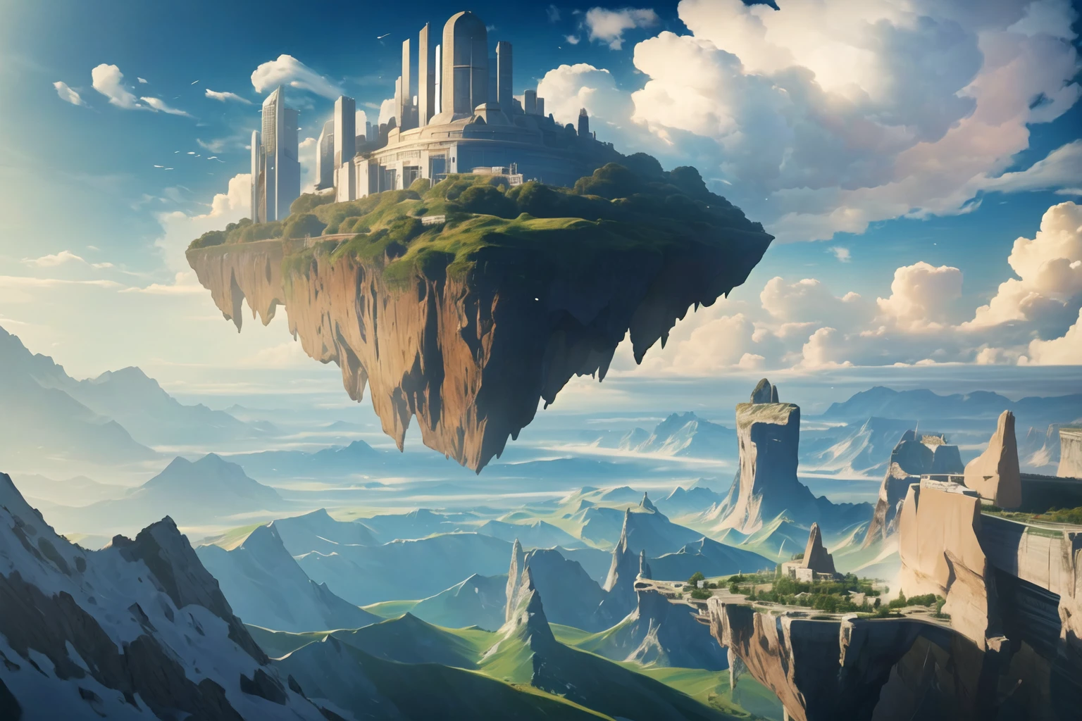 best quality,HDR,UHD,8K,highres,ultra-fine painting,extreme detail description,absurdres,masterpiece,Highly detailed,sky island,sky city,air island,air city,
