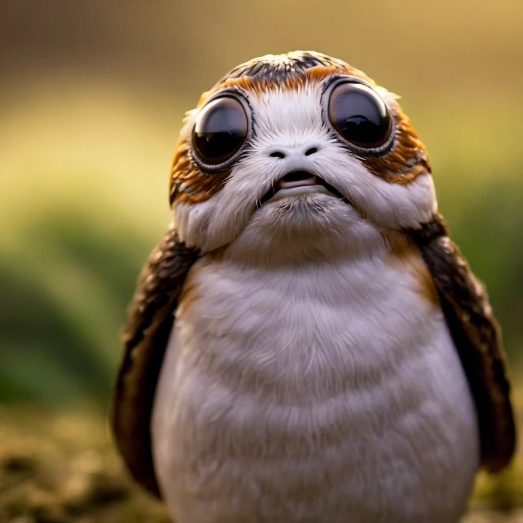 cinematic film still of <lora:Porgs Bird:1.2>
Porgs Bird a bird with a very big face and big eyes In Star wars Universe, shallow depth of field, vignette, highly detailed, high budget, bokeh, cinemascope, moody, epic, gorgeous, film grain, grainy
