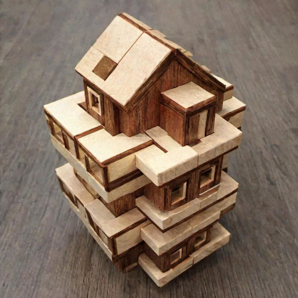 a house in the style of a burr puzzle