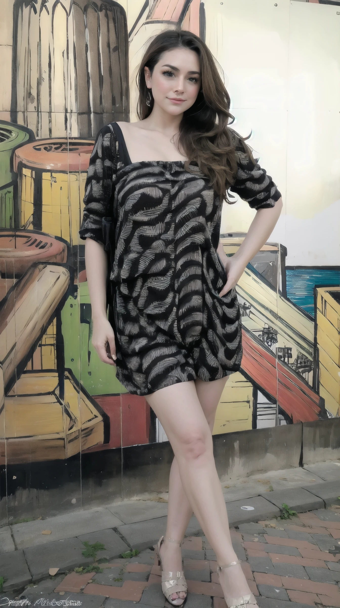 best quality, high quality, highres, absurdres, photorealistic, 1girl, ultradetailed, standing, detailed hand, a woman in a dress,
<lora:Celine_Eva_Lora:0.9>