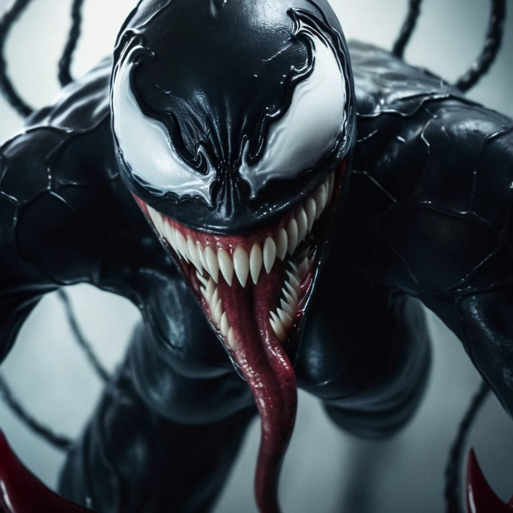 cinematic film still of  <lora:Symbiote Style v2:1>
a high angle from above drawing of a creepy looking venom woman with a big grin Symbiote Style, shallow depth of field, vignette, highly detailed, high budget, bokeh, cinemascope, moody, epic, gorgeous, film grain, grainy