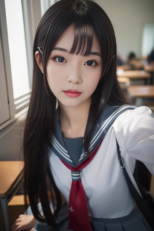 ltra-detailed,highly detailed,best quality,masterpiece,illustration,realistic,photorealistic,
llas, cosplay, 1girl, solo,
uranohoshi school uniform,
looking at viewer,
<lora:llas_v1_05:0.7>