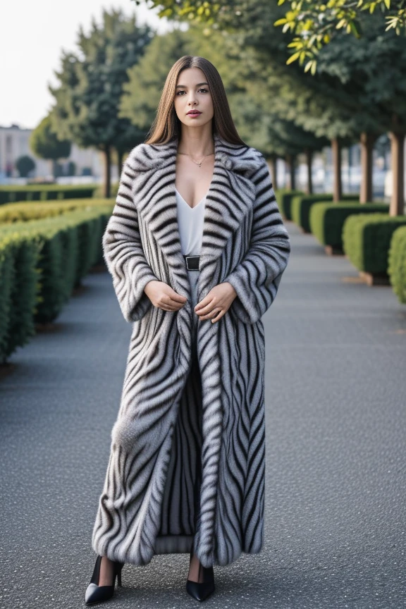 1woman, long hair, realistic, masterpiece, high detailed skin, looking at viewer, outdoor view, solo, full body shot
<lora:Zebra_Long_Coat_By_Stable_Yogi:1> zebra print fur coat