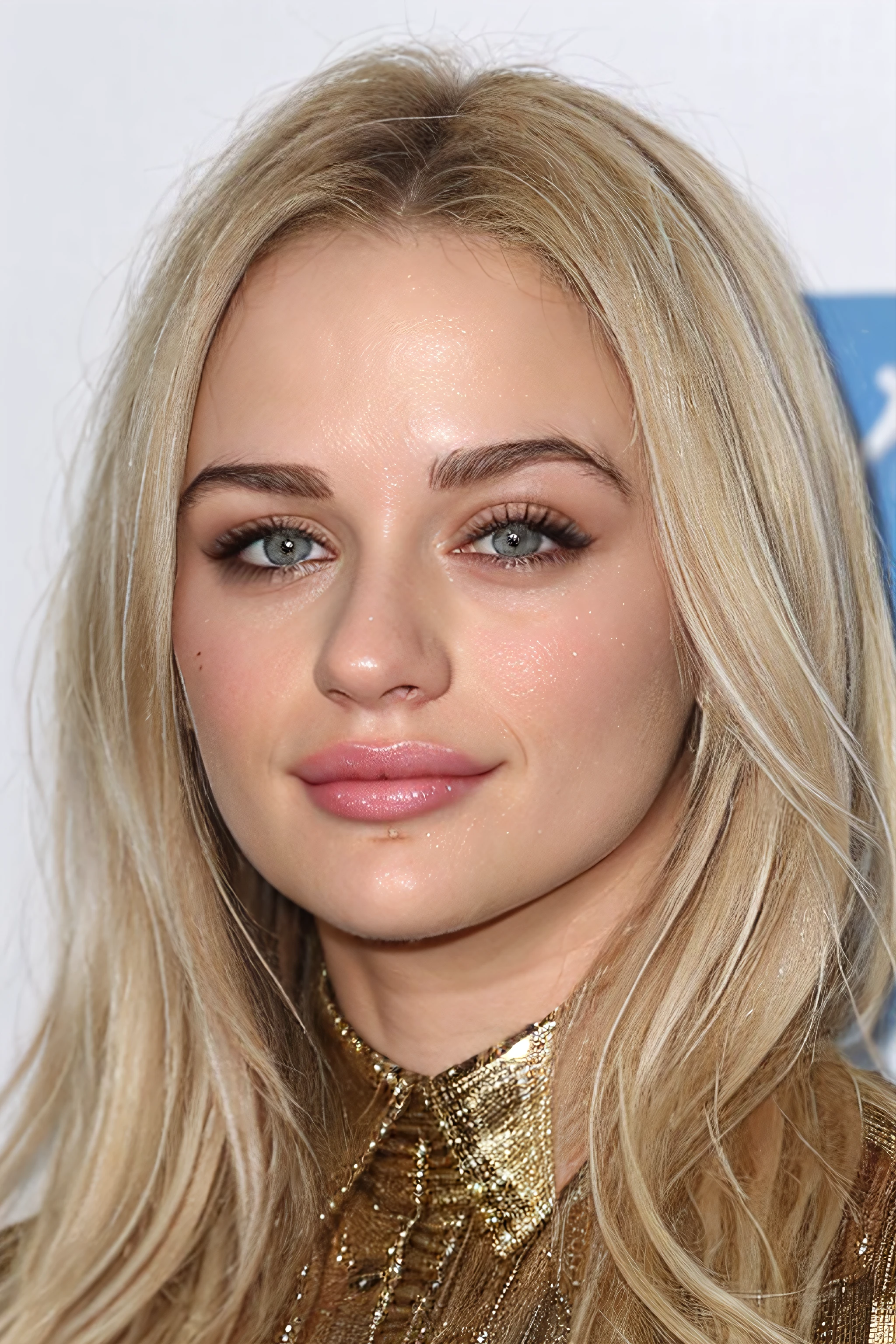 make a blonde woman, with European features, along with his friends 