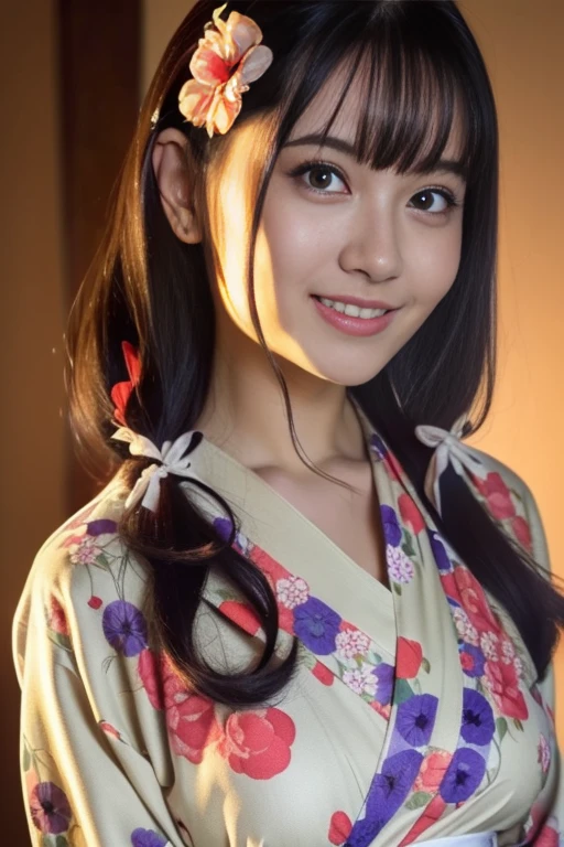 1girl,(wearing a gorgeous floral pattern kimono:1.2),(RAW photo, best quality), (realistic, photo-realistic:1.4), masterpiece, an extremely delicate and beautiful, extremely detailed, 2k wallpaper, Amazing, finely detail, extremely detailed CG unity 8k wallpaper, ultra-detailed, highres, soft light, beautiful detailed girl, extremely detailed eyes and face, beautiful detailed nose, beautiful detailed eyes,cinematic lighting,on a mountain top,sunrise,new year sunrise,perfect anatomy,slender body,smiling <lora:new_hefu_:0.6> <lora:hayashidamoka_lora:0.7>