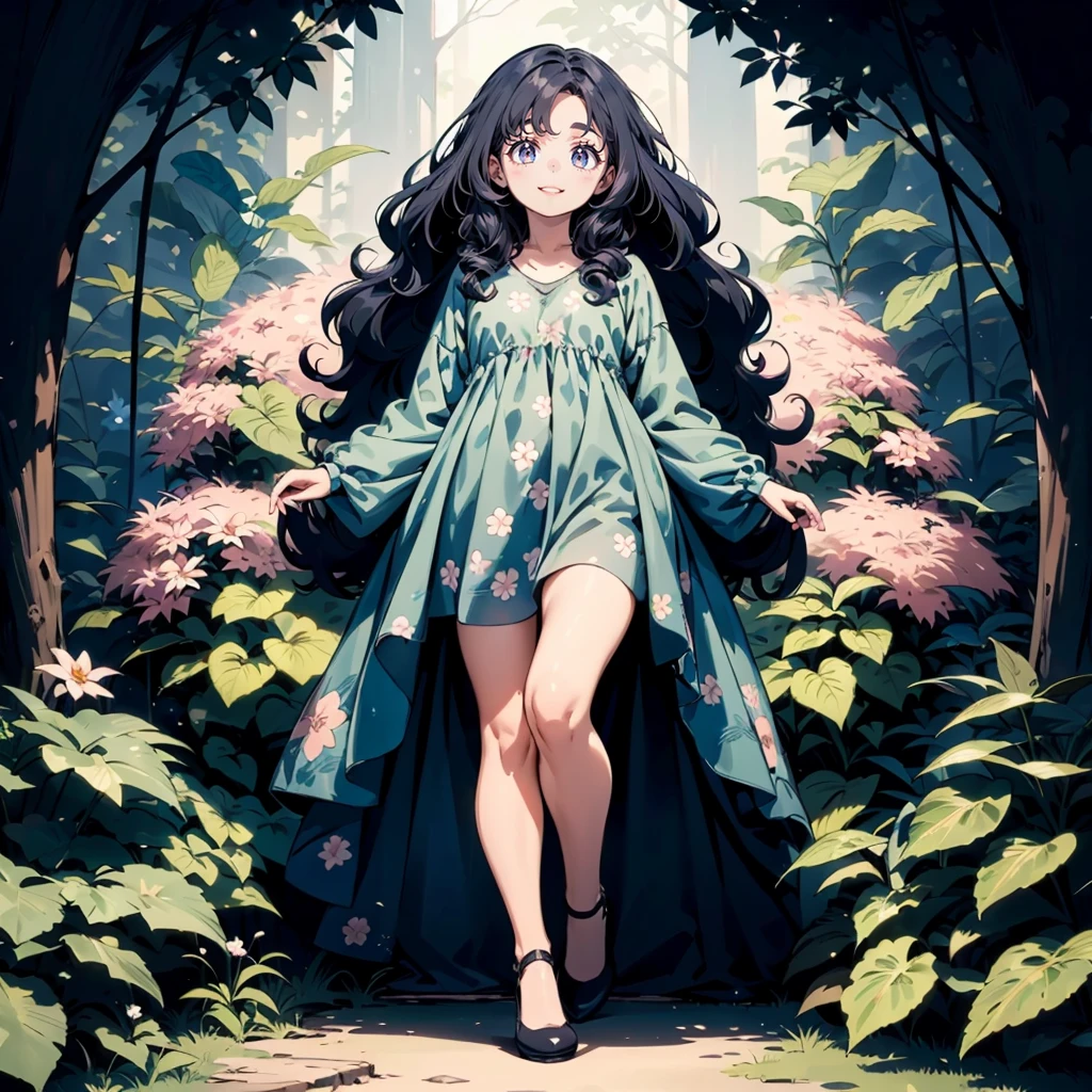 <lora:ETO_OCC006:0.5>,looking at viewer,smile,parted lips,
ETO_OCC,1girl,curly hair,longhair,fat,
full body,floral background,nature,plant dresses,