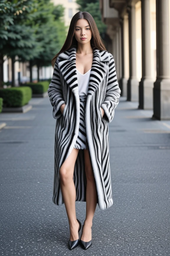 1woman, long hair, realistic, masterpiece, high detailed skin, looking at viewer, outdoor view, solo, full body shot
<lora:Zebra_Long_Coat_By_Stable_Yogi:1> zebra print fur coat