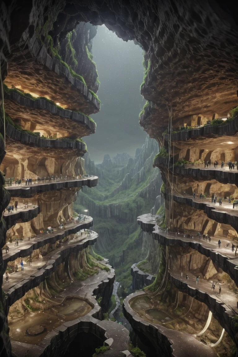 (FIRST PEOPLE PERSPECTIVE VIEW,  marvellous settlement,  spectacular ruins,  stonewalls,  maze:1.8), 
(settlement hidden in a cave dwelling:1.5), 
(Son Doong|sinkhole|underground_cave welling:1.4), 
(landscape architecture,  brutalist architecture:1.3), 
(large file,  super realistic,  4k,  8K,  16k,  FHD,  HD,  VFX,  perfect,  photograpy,  super high resolution,  cinematic photography:1.1), 
(extra long shot,  wide-angle lens,  POV,  DOF:1.2),  rich shadow, (harmonious color:1.1),  night,  lowlight,  lightless,  nightview, 
FUTURE_URBAN,  Apartment , furure_urban, future_skyline, urban,  badweather,  dark clouds,  horizontal decorative,  dark theme, city, badweather, dark clouds,  (dark theme:1.5), ,  heavy rain,  (raindrop details:1.4), 
, caveruinsPOV,  more detail XL,  science fiction,  extremely detailed structure,  futureurban, futureskyline, caveruinsPOV,<lora:EMS-59651-EMS:0.700000>,<lora:EMS-254948-EMS:0.400000>,<lora:EMS-255600-EMS:1.200000>