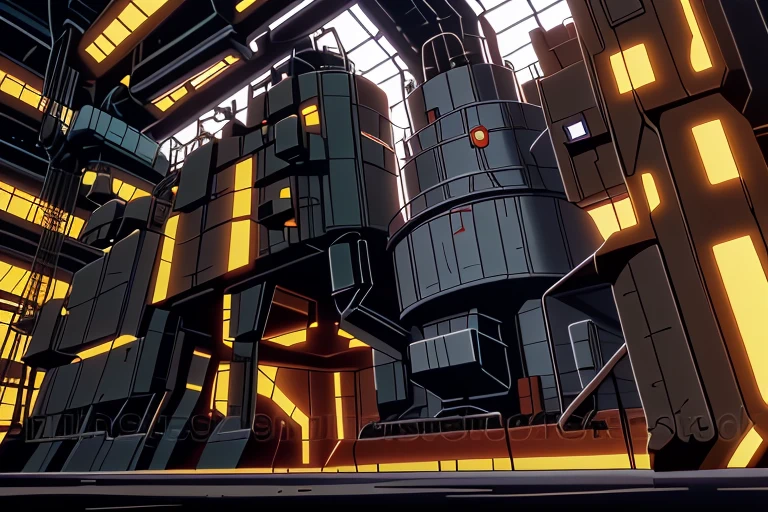 a frame of a animated film of
a large factory machine
, style akirafilm <lora:Akira_Style:1>