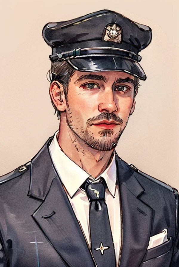 1 male,  stubble,  peaked cap,  black suit, necktie
<lora:inkollo:0.3> <lora:water3-000035:0.5>