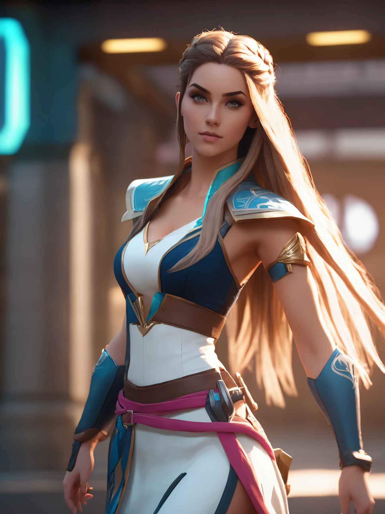 digital key concept art, league of legends style full body shot,
nicola_cavanis woman, long braided hair, makeup,
<lora:nicola_cavanis_lora_sdxl_v1:0.75>, film grain and (medium full shot:1.2) and 8K HD RAW photo,
volumetrics dtx, (film grain, blurry background, depth of field, motion blur)
