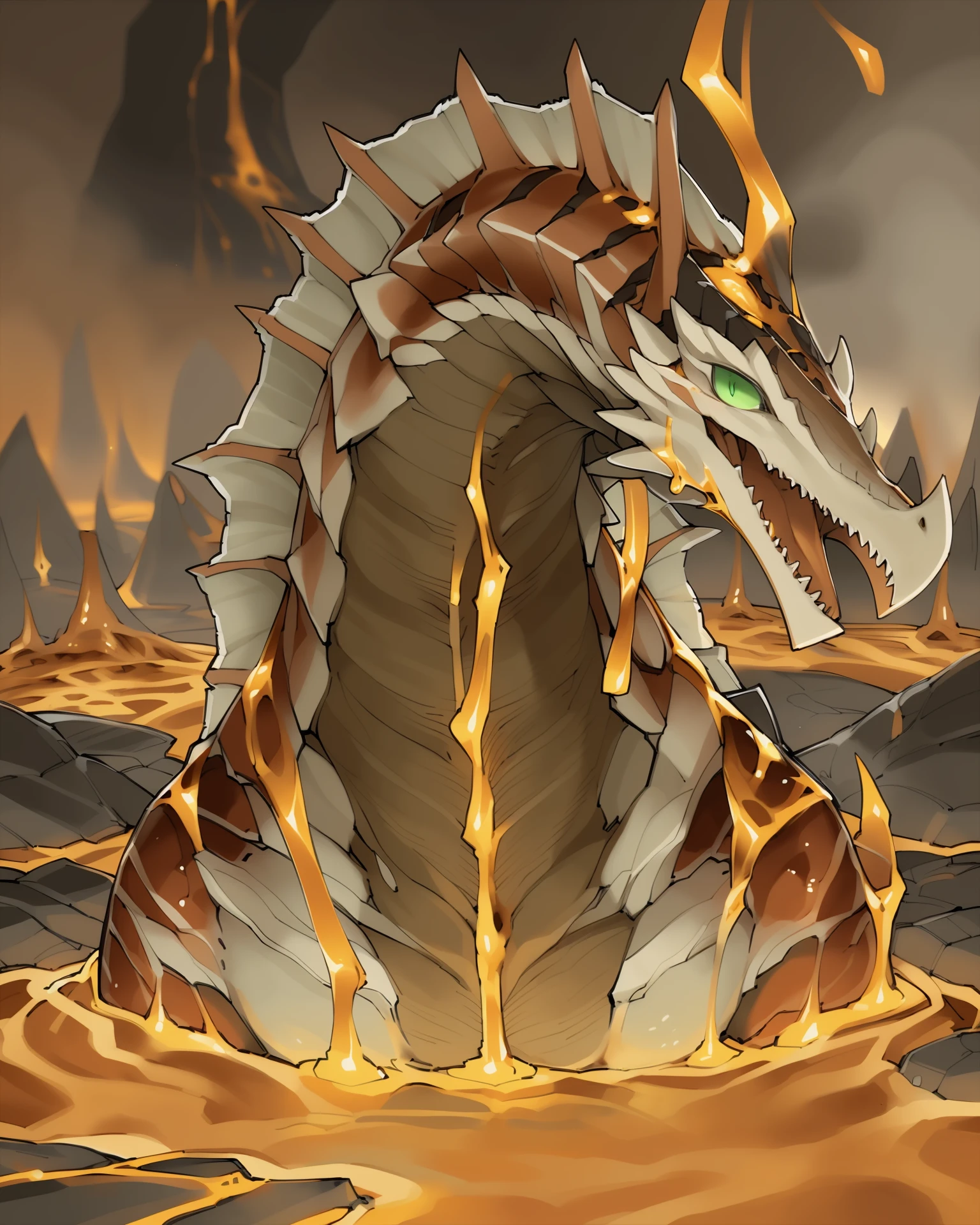 <lora:MH_Agnaktor_a2_4_VPred:1>,
feral,agnaktor,solo,hi res,
detailed background,outdoors,by kame 3,green eyes,(in lava),(swimming ),open mouth,lava covered,three-quarter view,