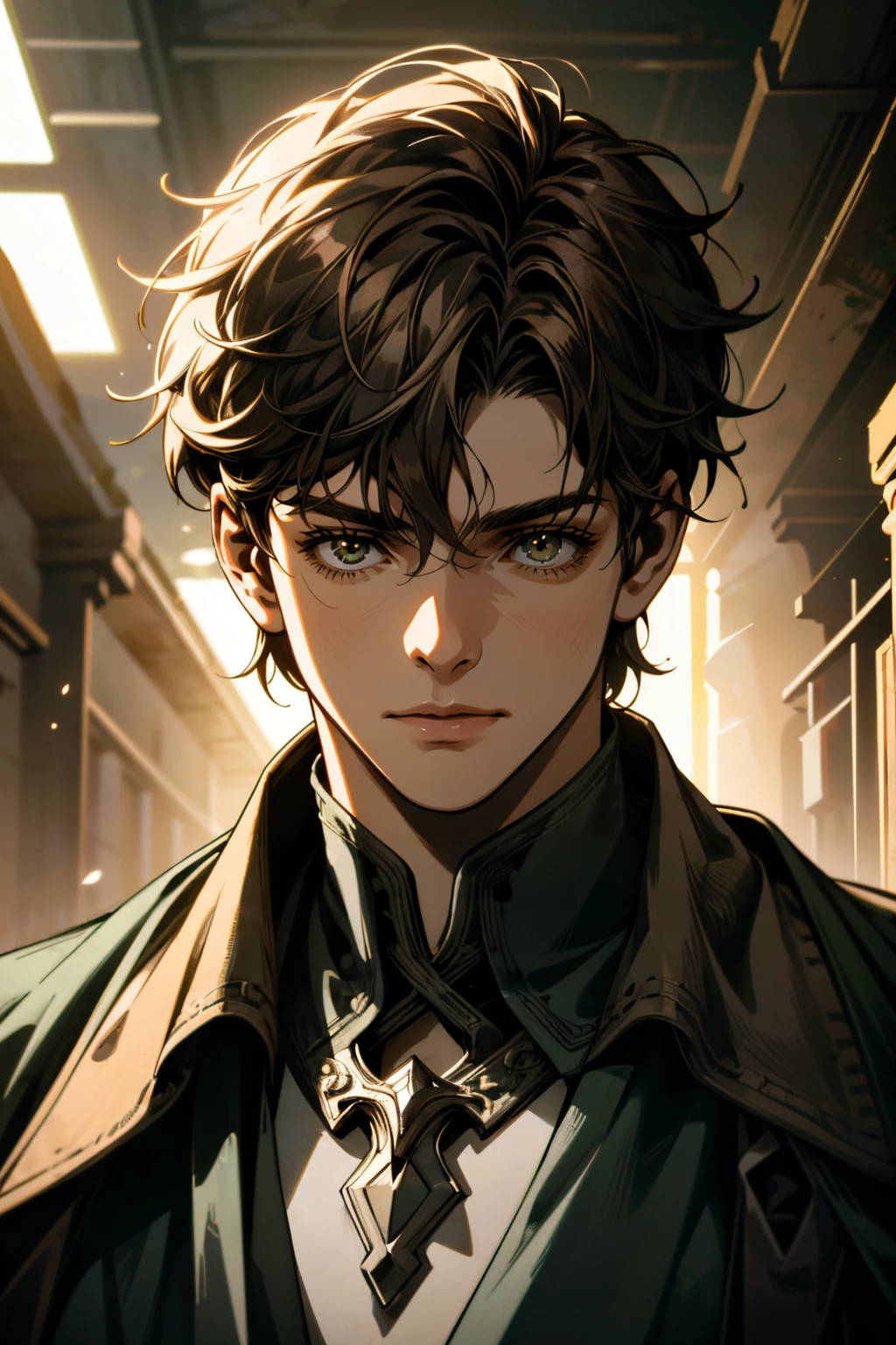 ((ultra detailed, masterpiece, best quality))
 <lora:PLucas:0.9>
PLucas, 1boy, solo, brown hair, short hair, Enchanting forest glade with a hidden elven shrine, dappled sunlight through leaves, dynamic lighting, detailed moss-covered stones