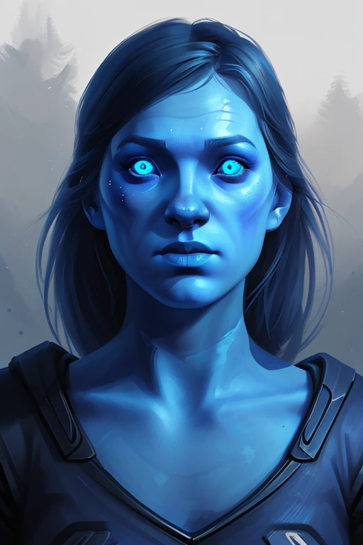rpp, portrait, dawoken, colored skin, glowing eyes, <lora:dnd_portrait:0.66>, <lora:DestinyAwoken:0.45>, ((young)), 1girl, feminine, cute, blue skin