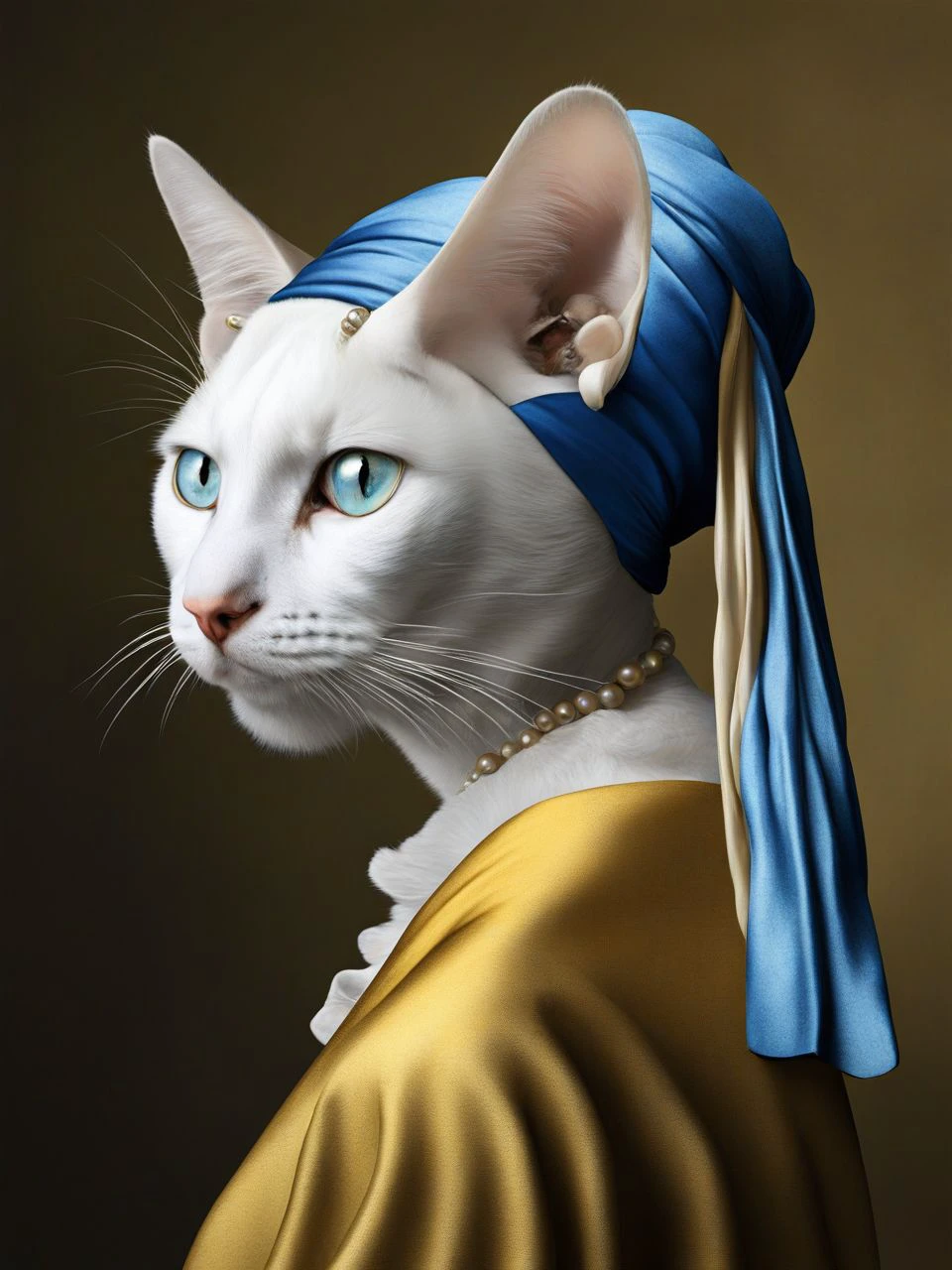 The girl with a pearl earring HuMeow <lora:SDXL-HuMeow-LoRA-r8-000003:1>