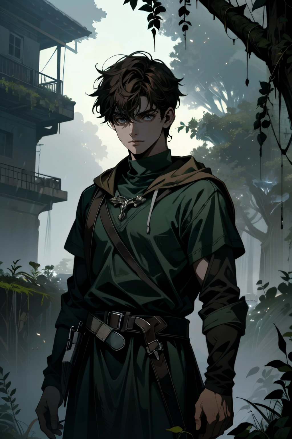((ultra detailed, masterpiece, best quality))
<lora:PLucas:0.9>
PLucas, 1boy, solo, brown hair, short hair, Brooding medieval fortress on a stormy cliff, torch-lit battlements, dynamic lighting, waves crashing against the rocks below