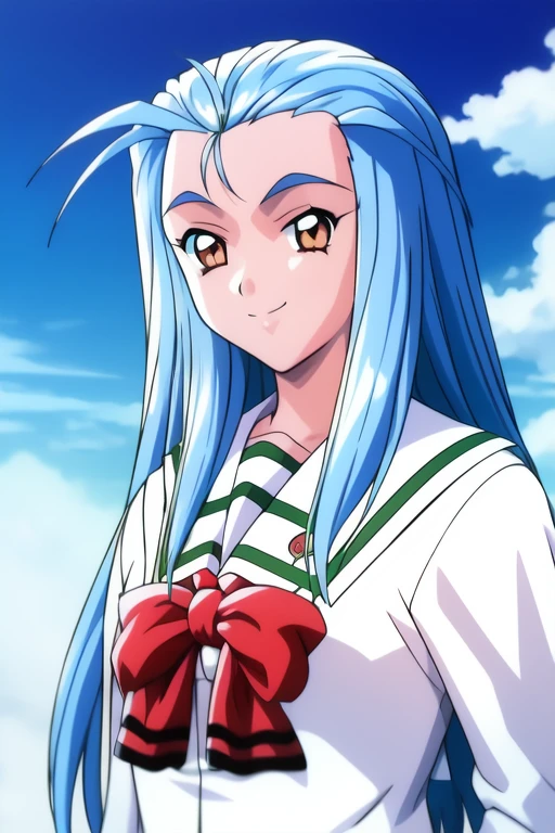 <lora:Minazuki_Kotoko:1> MinazukiKotoko, 1girl, solo, school uniform, smile, long sleeves, serafuku, under body,
school, sky, cloud, 
masterpiece, high quality, very_high_resolution, large_filesize, full color,