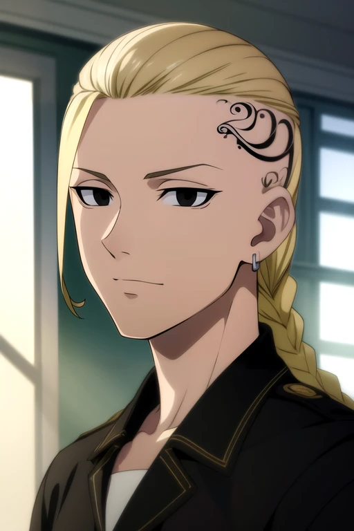 photorealistic, (4k), depth of field, (Masterpiece), (realistic skin texture), extremely detailed, intricate, hyper detailed, high resolution, professional photography, , depth of field, sharp detail, best quality, , 1boy, solo, male focus, <lora:ken_ryuuguuji:0.8>, ken_ryuuguuji, blonde hair, black eyes, single braid, , , , , new wave science fiction, Blu-ray