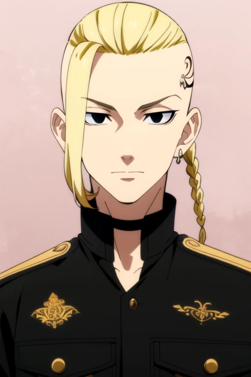 (best quality:1.1), (masterpiece:1.4), wallpaper, looking at viewer, upper body, depth of field, , , 1boy, solo, male focus, <lora:ken_ryuuguuji:0.78>, ken_ryuuguuji, blonde hair, black eyes, , , , uniform