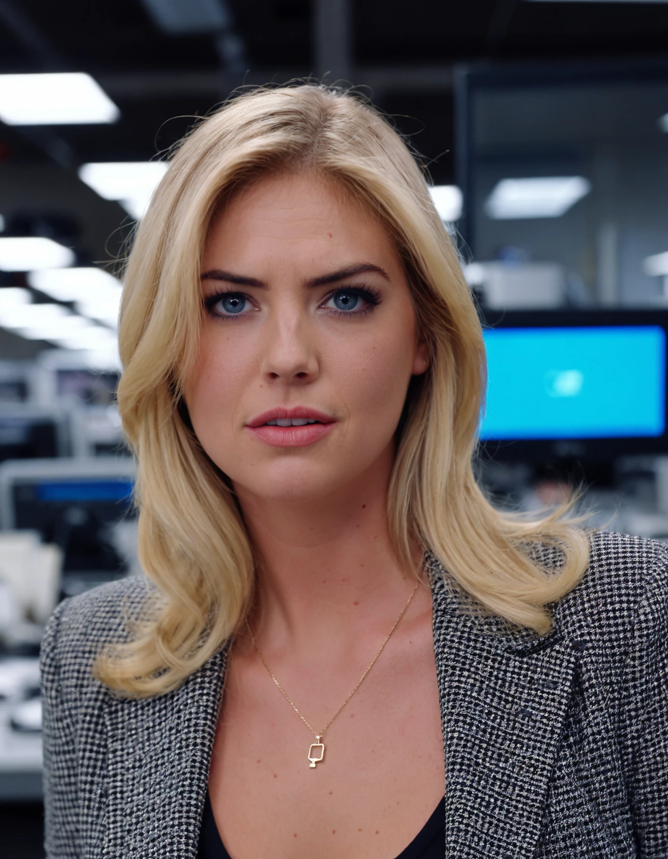 cinematic photo analog style, a movie still of gorgeous ((ohwx woman)) in the Tv series The Office, (makeup:0.6), office background, ((high detailed skin, skin details)), sharp focus, volumetric light, hd, high quality, film grain, Sony F900 <lora:kateupton_dh128_sdxxxl_v1:0.95> . 35mm photograph, film, bokeh, professional, 4k, highly detailed