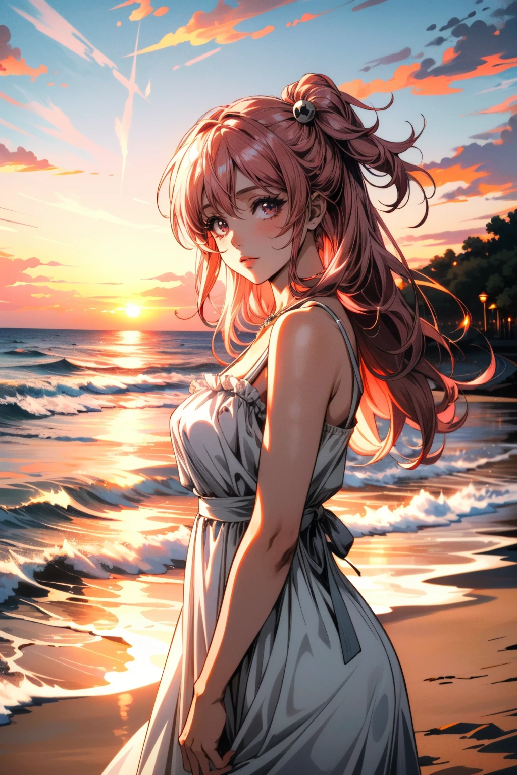 ((ultra detailed, masterpiece, best quality))
<lora:DOAHonoka:0.9>
DOAHonoka, 1girl, solo, pink hair, long hair, On a beach during a vibrant sunset, sundress, playing with the waves