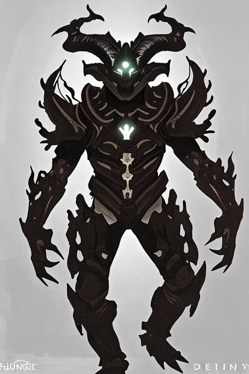 <lora:DestinyHive:0.85> dhive, 1boy, armor, monster, glowing eyes, helmet, horns