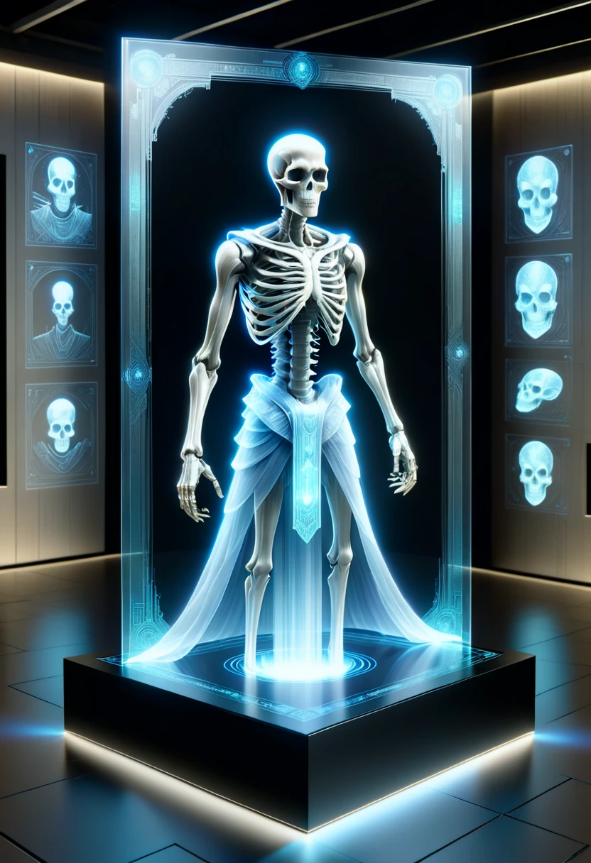 hyper detailed masterpiece, dynamic, awesome quality,horror, foil stamping, papyrus, , on a holodisplay, DonMH010D15pl4yXL <lora:DonMH010D15pl4yXL-000008:1>
