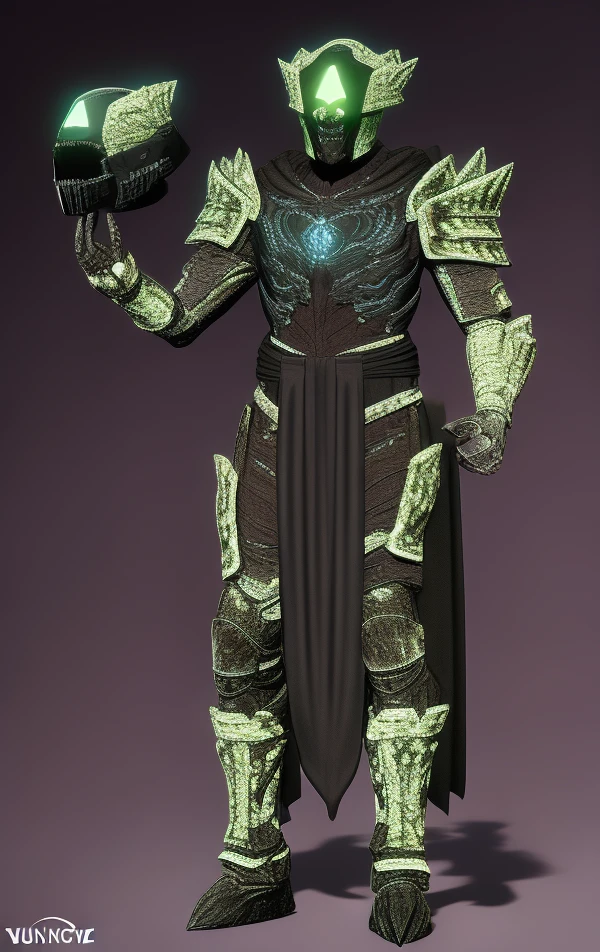 dhive, standing, pelvic curtain, armor, glowing eyes, helmet, <lora:DestinyHive-000011:0.85>