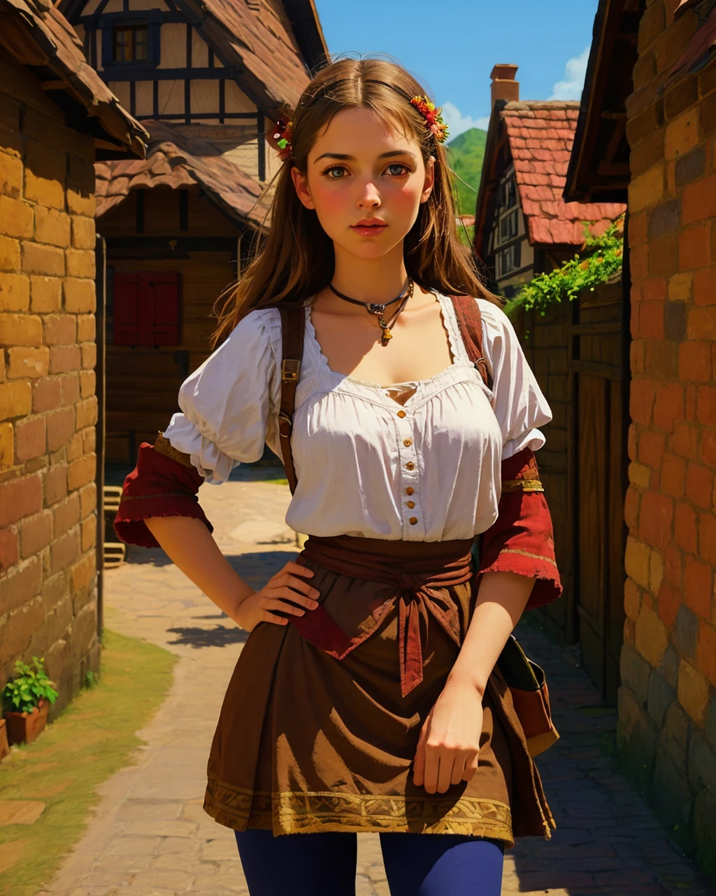 best quality,masterpiece,highly detailed,ultra-detailed, <lora:neg4all_bdsqlsz_V3.5:-1>,1girl, (Chausses),An armor made of chainmail leggings
(medieval Germany village market), <lora:de-anime-er_v10:-0.2>
<lora:German_architecture_last:1> <lora:medieval_last:1> <lora:Flat_Design_last:1> <lora:disarrayhair_last:2> <lora:soft_last:0.75>, extremely detailed eyes, fantastic details full face, mouth, trending on artstation, pixiv, cgsociety, hyperdetailed Unreal Engine 4k 8k ultra HD,, Portrait Photography Style, expressive, emotive, intimate, by Annie Leibovitz, Richard Avedon, Steve McCurry