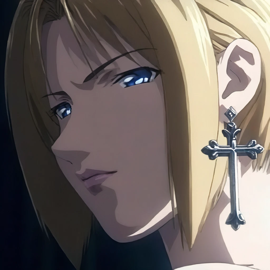 cinematic film still of <lora:Reika Kitami:1.5>
Reika Kitami a profile side face of a woman with a cross earrings looking at camera Anime Manga Girl, shallow depth of field, vignette, highly detailed, high budget, bokeh, cinemascope, moody, epic, gorgeous, film grain, grainy