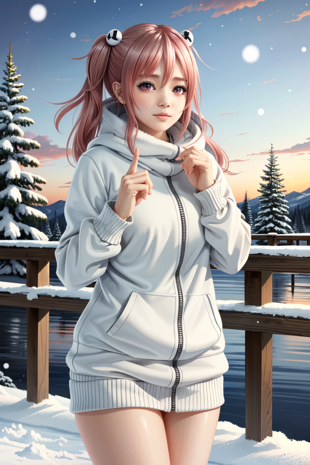 ((ultra detailed, masterpiece, best quality))
<lora:DOAHonoka:0.9>
DOAHonoka, 1girl, solo, pink hair, in a winter wonderland