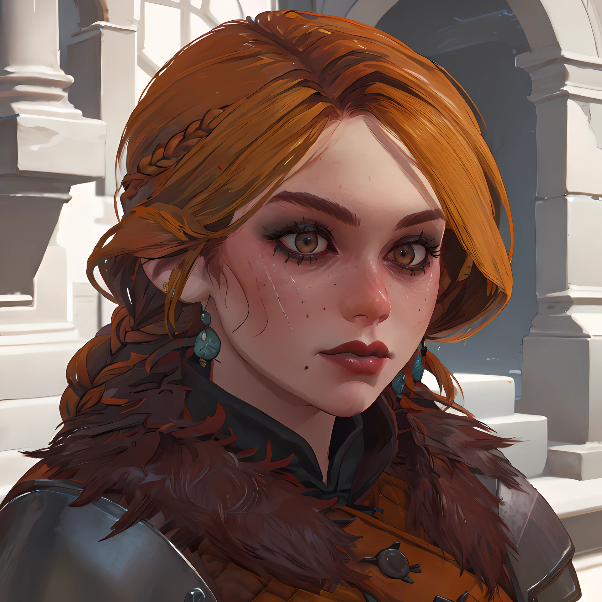 (masterpiece:1.2, best quality:1.2, high resolution),  girl, cerys, detailed face, cerys outfit, braid, <lora:Cerys-04:1>