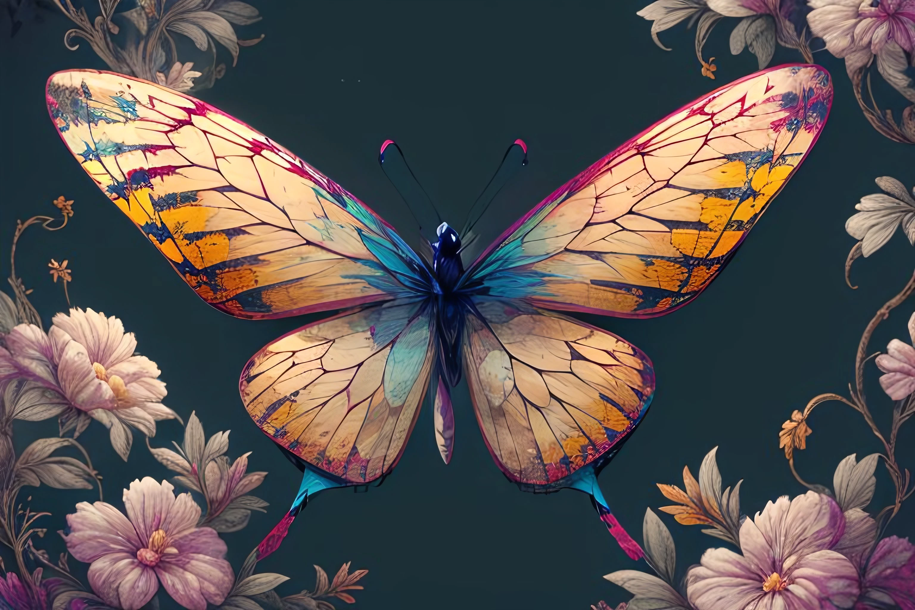 a wide butterfly with delicate wings, (no humans:1.9), <lora:SwathJourney:1.0>