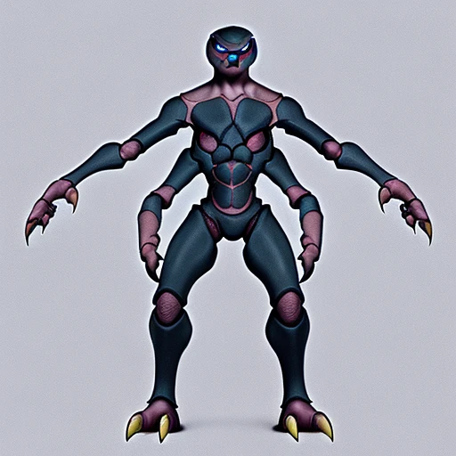 Dfallen, blue eyes, colored skin, alien, 1boy, extra arms <lora:DestinyFallen2:1>