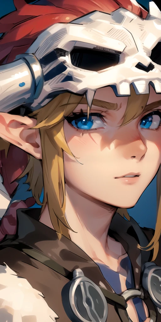 (masterpiece), (best quality),
detailed face, 1boy, solo,
barbarianlink, mask_on_head, helmet, male_focus, looking_at_viewer <lora:LinkBarb:0.7>