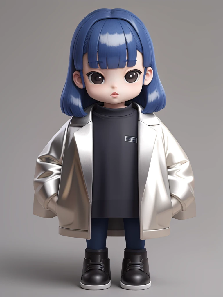 Masterpiece,top-notch quality,xiaokeai,chibi,
1Girl,solo,jacket,silver hair,off shoulder,bare shoulders,bangs,gradient hair,clothing cutting,pantyhose,open clothes,open jacket,hands in pockets,lips,looking sideways,
<lora:模åæåBlindbox:0.6>,