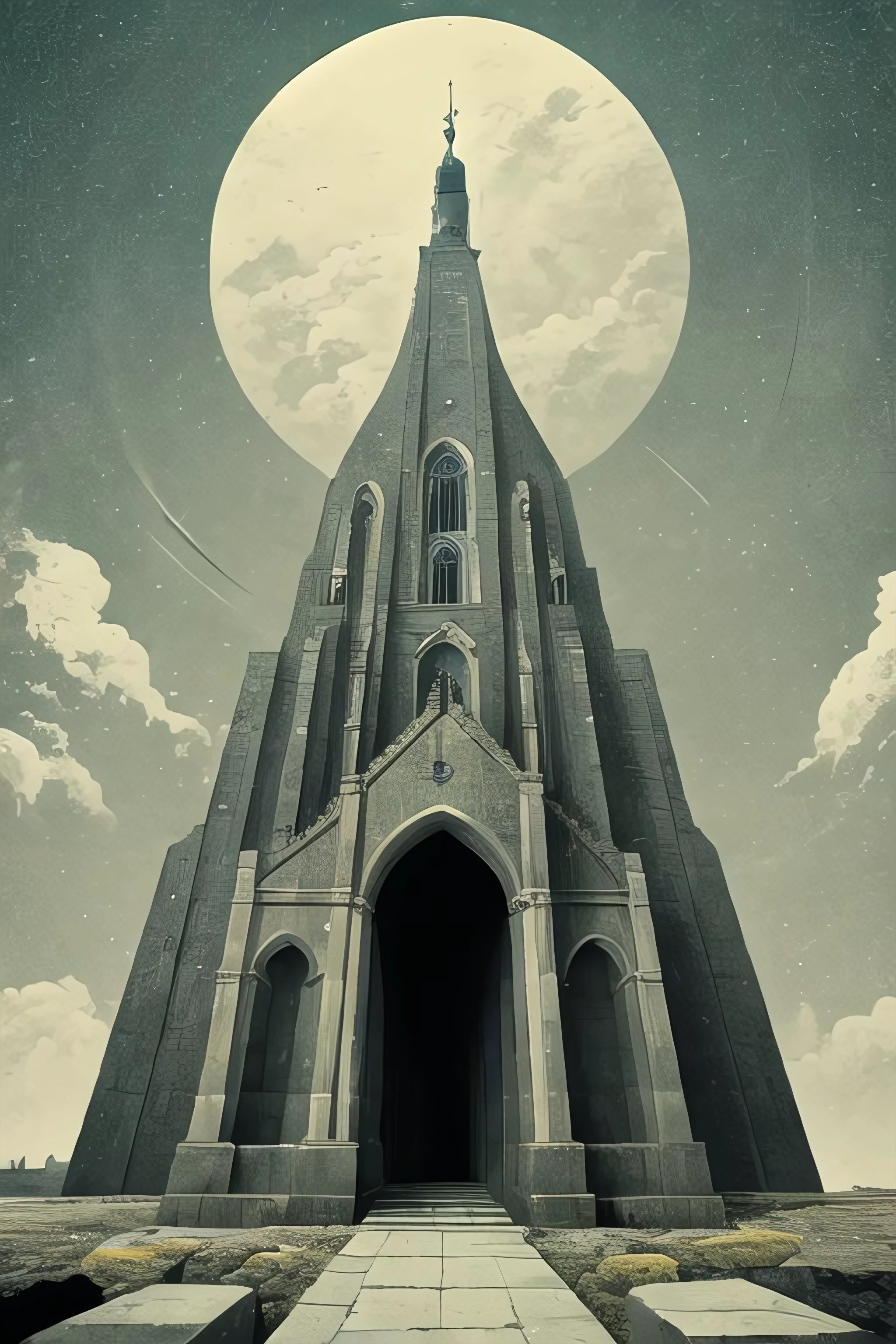 one medieval tower, battlement, crenellation, grim, lonely, dark, stormy, gritty, <lora:GritJourney:1.0>