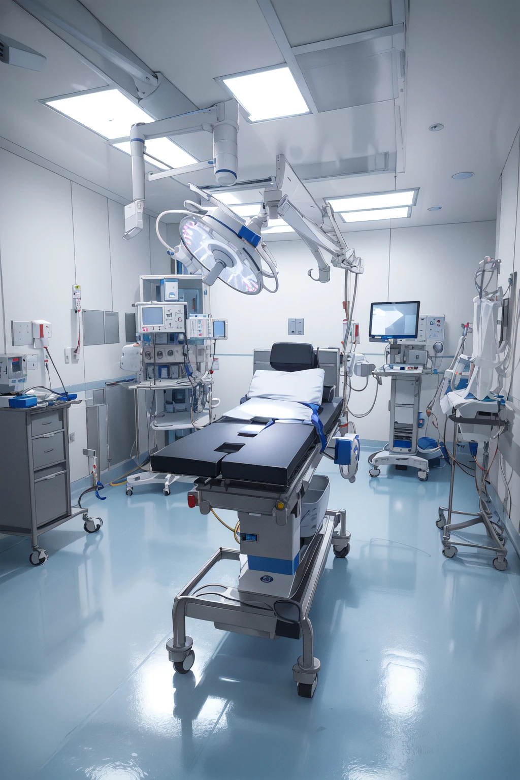 (RAW photo, best quality), indoor, empty, <lora:ConceptOperatingRoomSD0_0:1>, modern operating room,