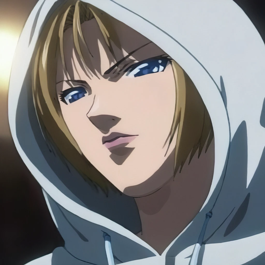 cinematic film still of <lora:Reika Kitami:1.5>
Reika Kitami a low angle shot of a hoodie caped woman with a big breast is posing Anime Manga Girl, shallow depth of field, vignette, highly detailed, high budget, bokeh, cinemascope, moody, epic, gorgeous, film grain, grainy