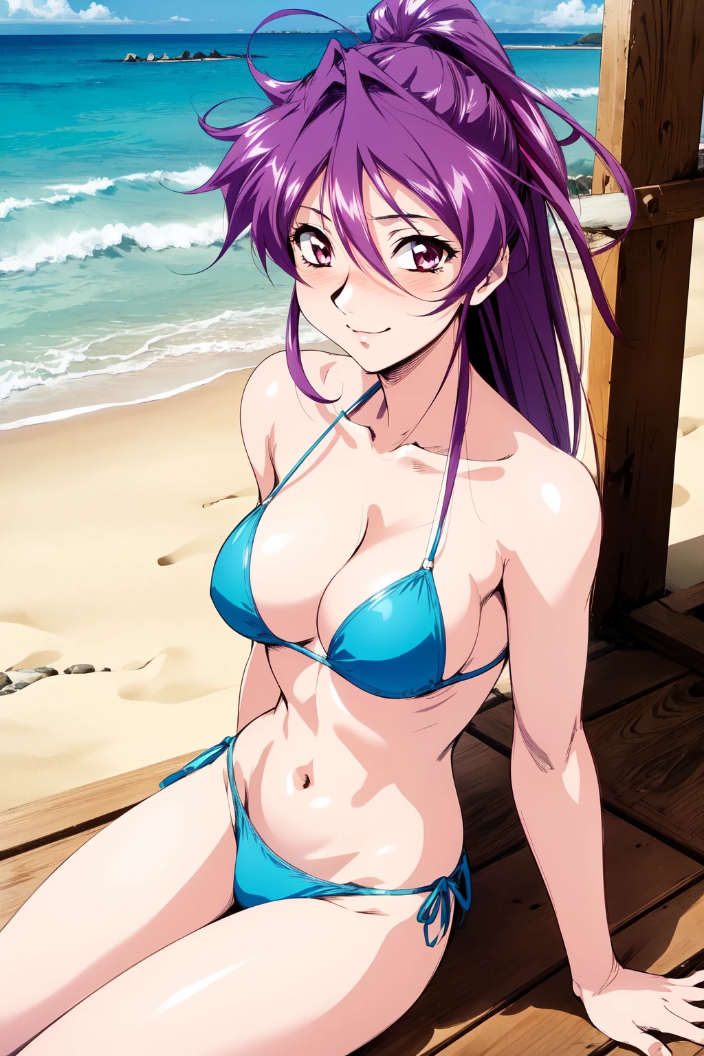 (RAW photo, best quality), 1girl, natural lighting, solo, beach, bikini, straw bat, happy, ocean wave,
<lora:innai_kansen_miyama_kaori_v2_2-000002:1>, miyama kaori,