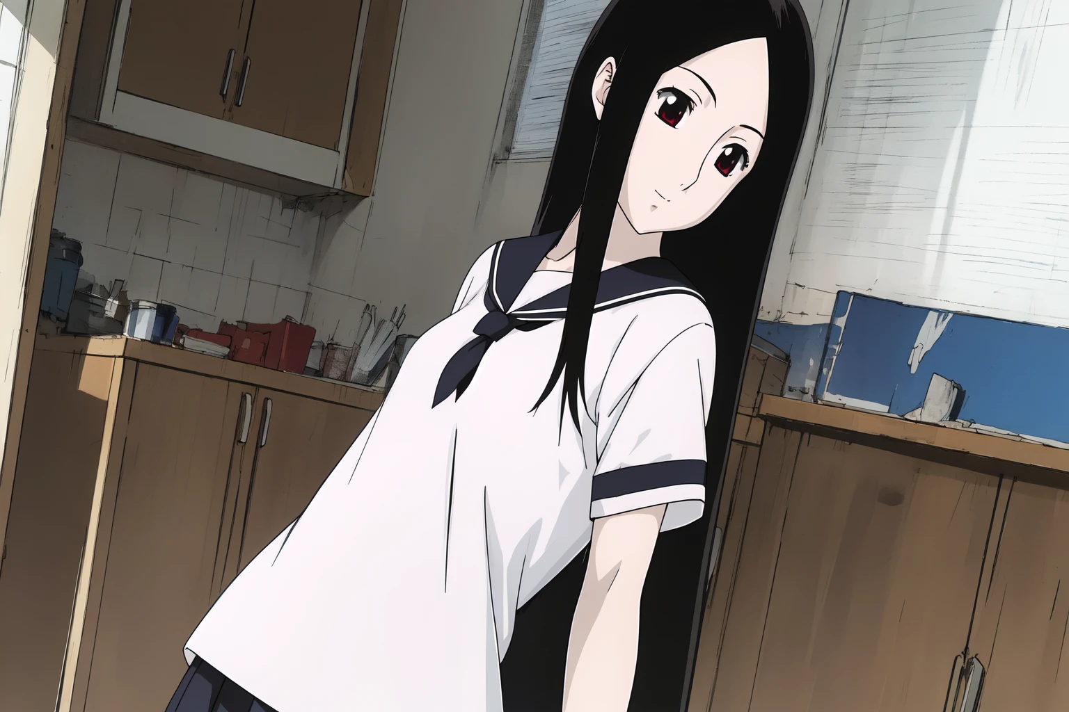 (RAW photo, best quality), 1girl, natural lighting, solo,
<lora:ray_kasugano_animation_v2_2-000003:1>, ray kasugano,
school uniform, JK, sailor shirt,